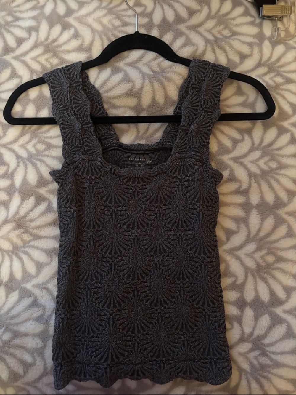 Intimately By Free People Textured Gray Sleeveless Knit Tank Top - Picture 3 of 4